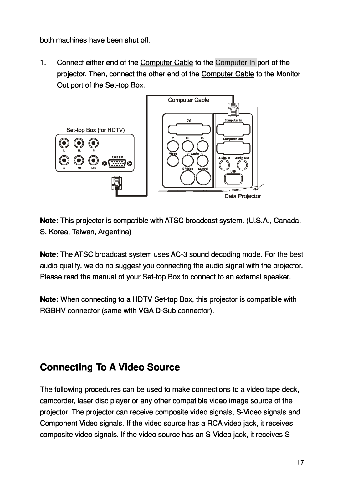 Microtek CX4 manual Connecting To A Video Source 