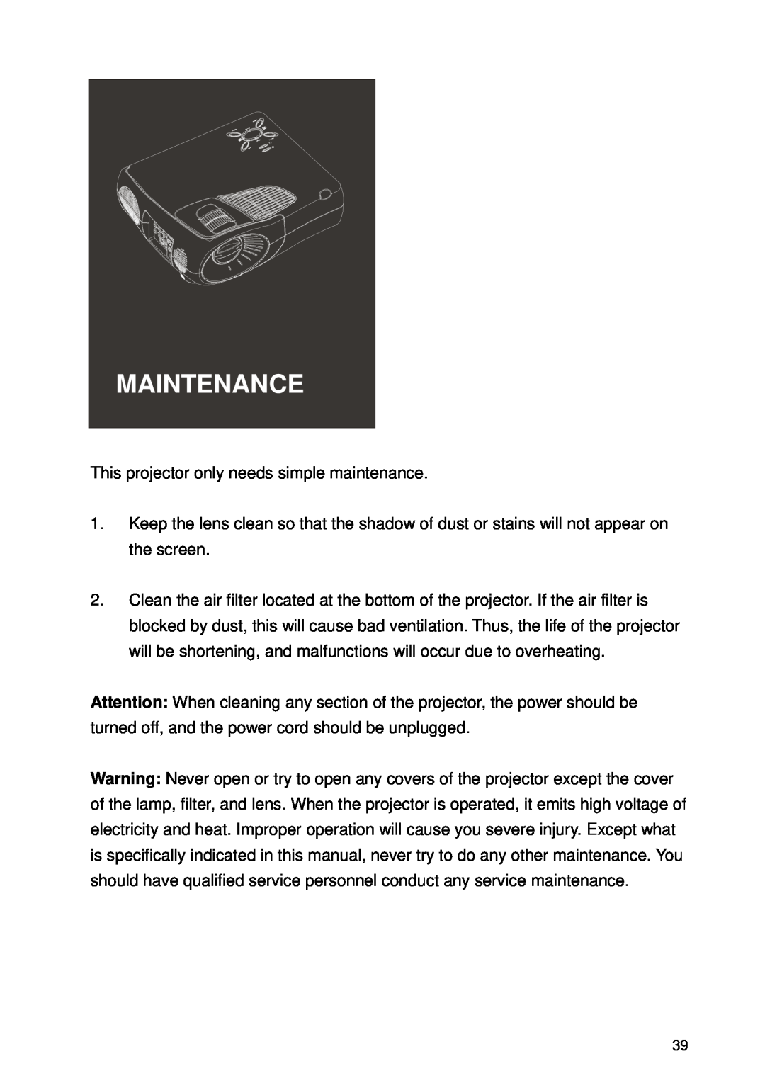 Microtek CX4 manual Maintenance 