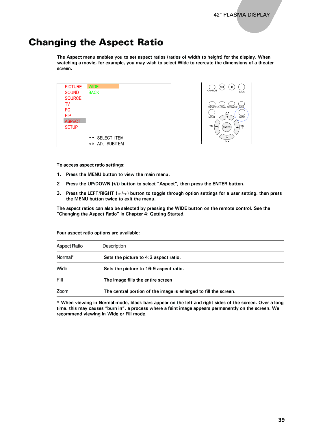 Microtek MHP1-HD user manual Changing the Aspect Ratio 