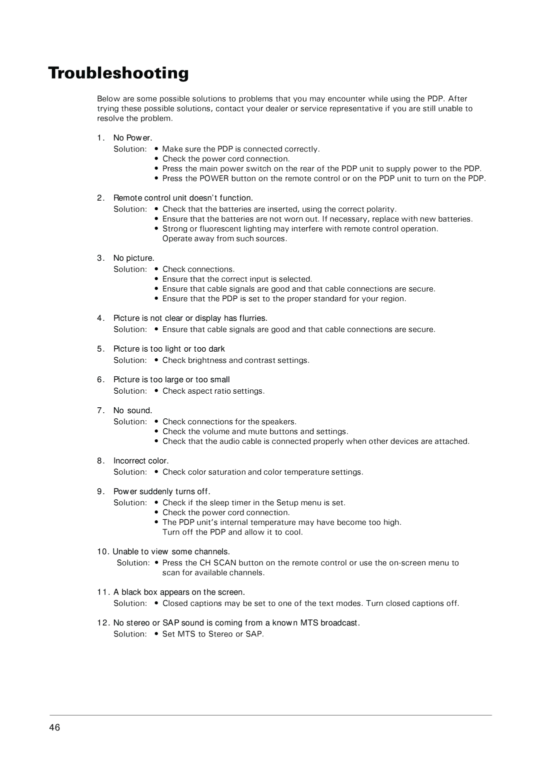 Microtek MHP1-HD user manual Troubleshooting 