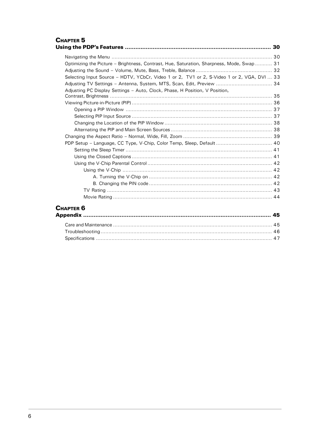 Microtek MHP1-HD user manual Using the PDP’s Features, Appendix 