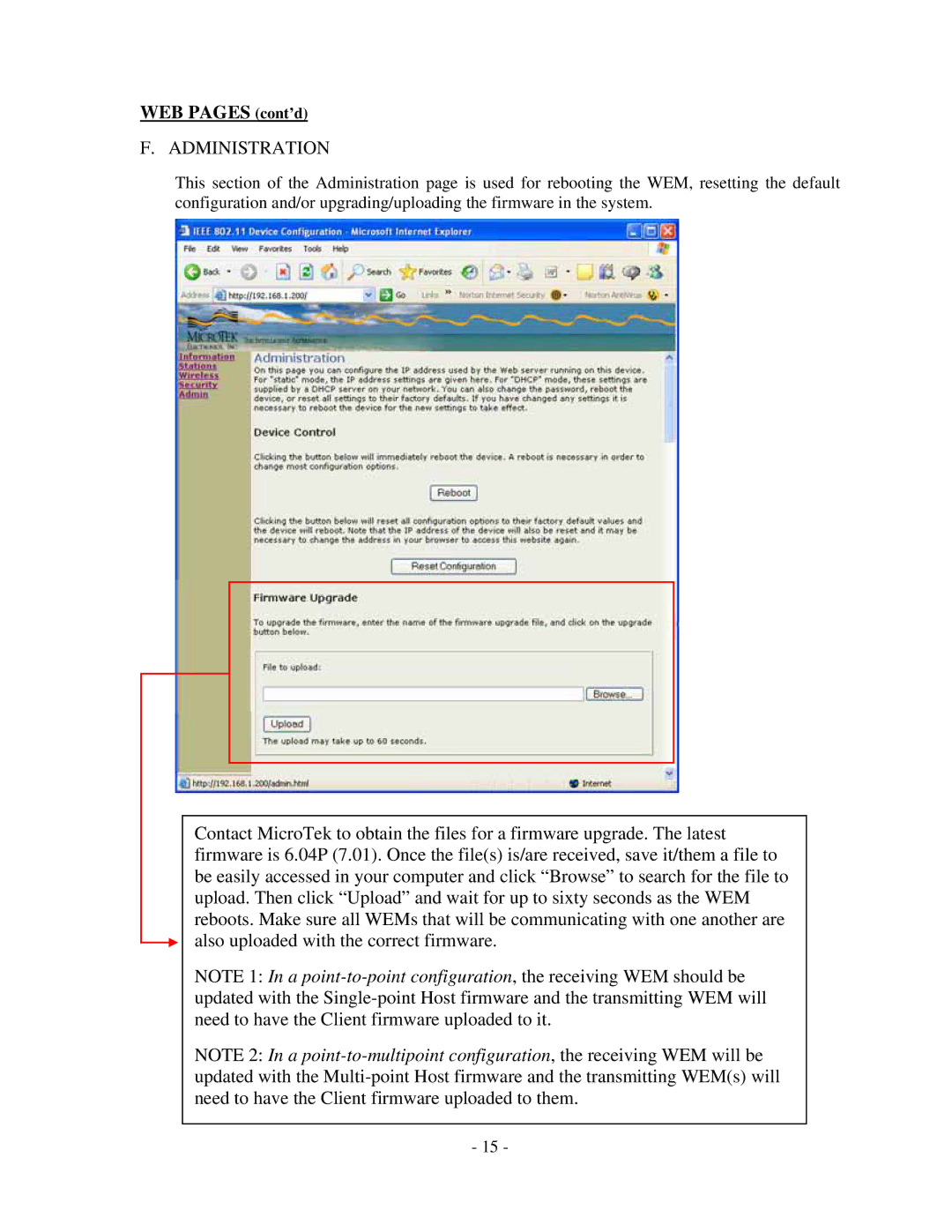 Microtek MiniLink manual Administration 