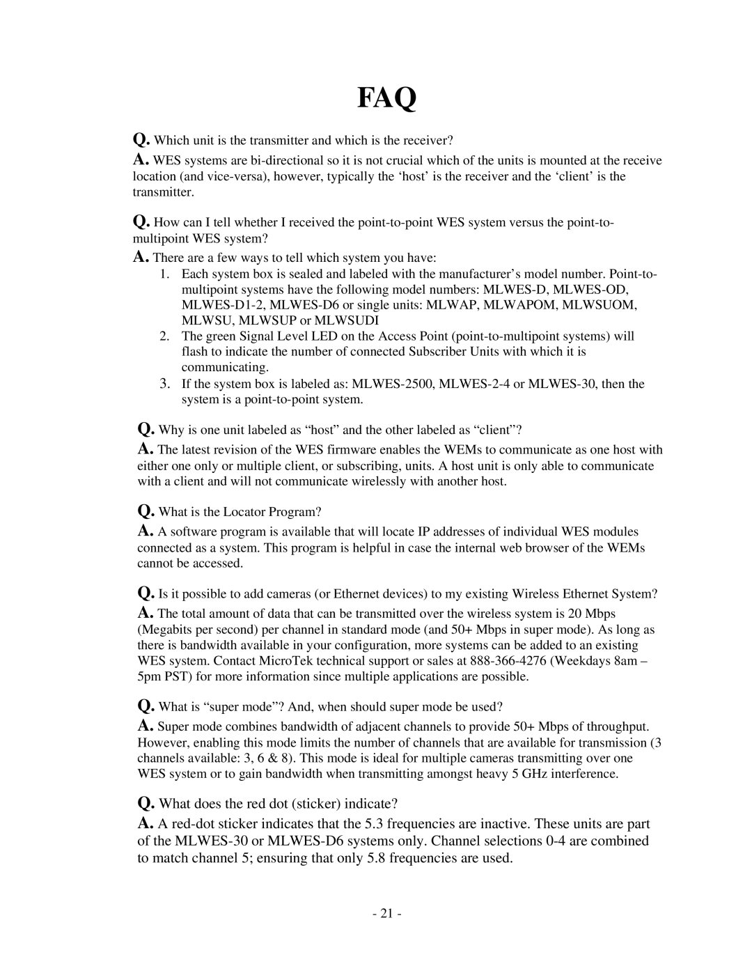 Microtek MiniLink manual Faq 