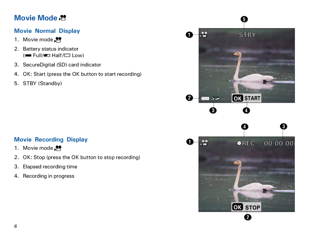 Microtek MKT-1300a manual Movie Mode, Movie Normal Display, Movie Recording Display 