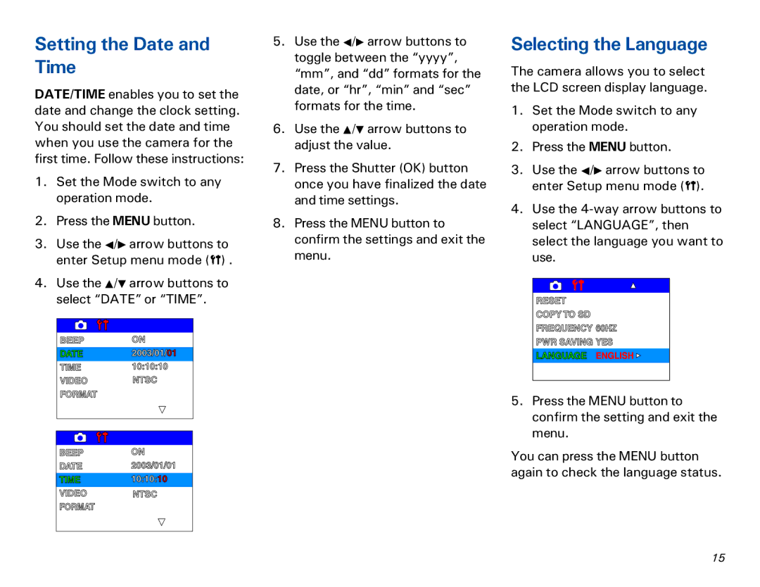 Microtek MKT-1300a manual Setting the Date and Time, Selecting the Language 