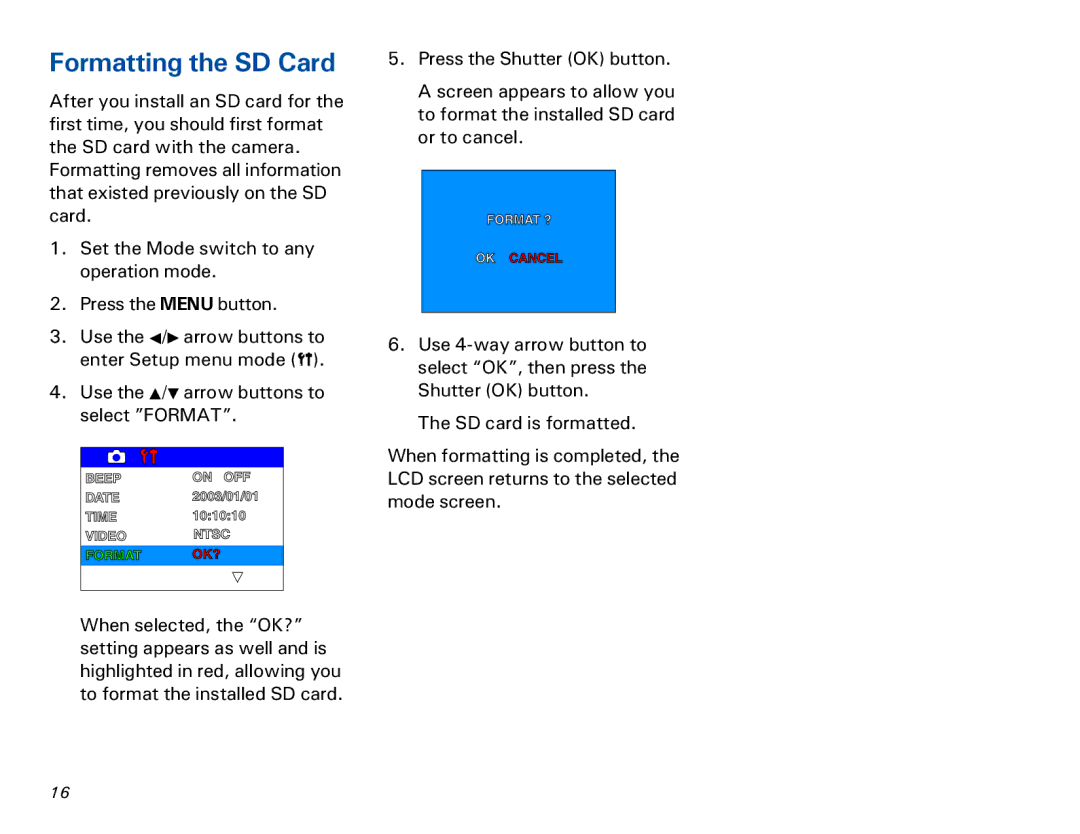 Microtek MKT-1300a manual Formatting the SD Card 