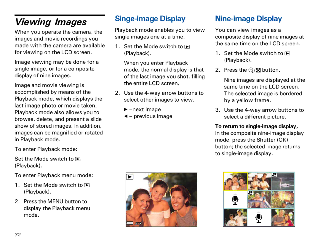 Microtek MKT-1300a manual Viewing Images, Singe-image Display, Nine-image Display 