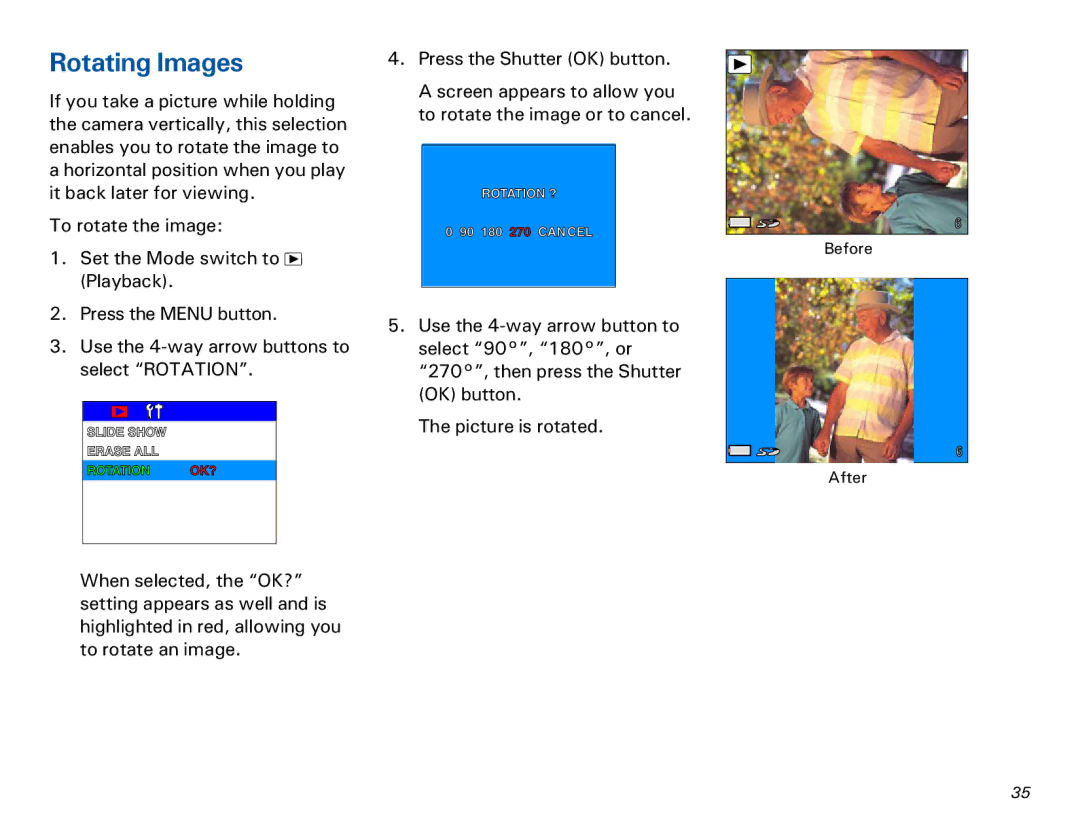 Microtek MKT-1300a manual Rotating Images 