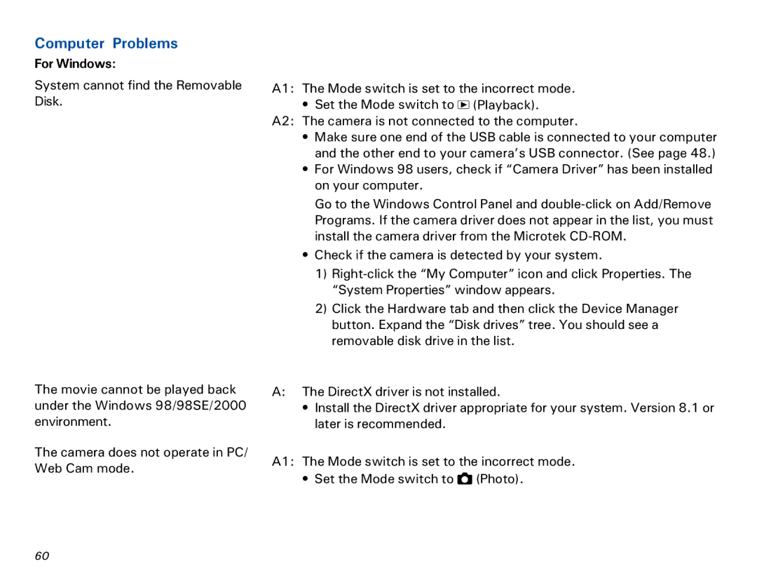 Microtek MKT-1300a manual Computer Problems 