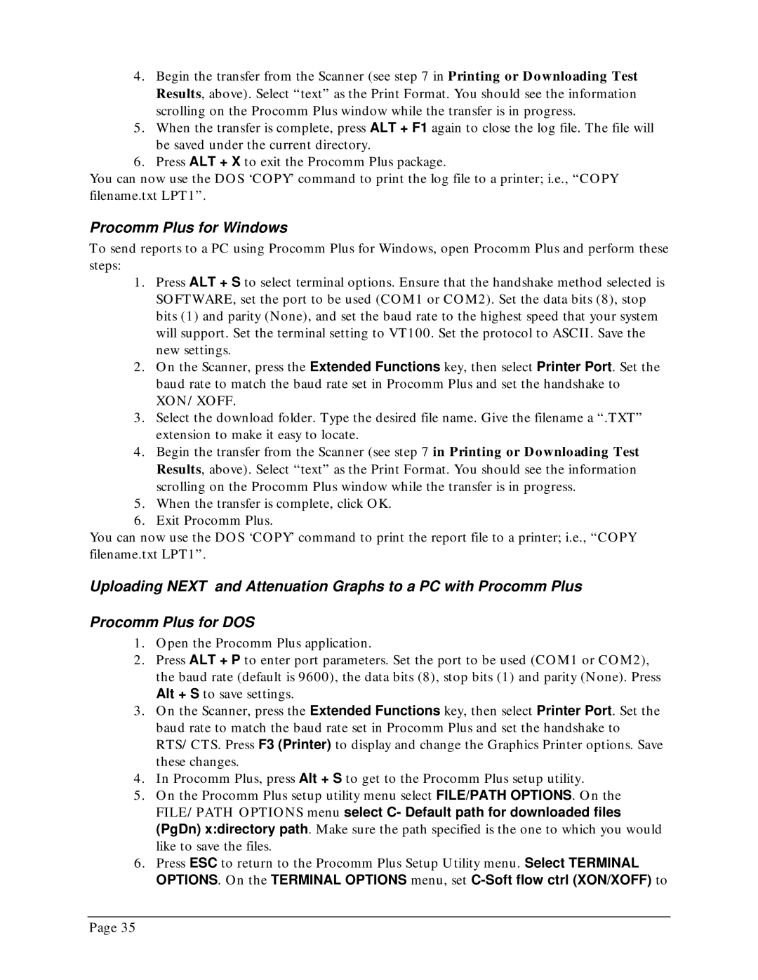 Microtest TSB-67 - 568A Annex E manual Procomm Plus for Windows 