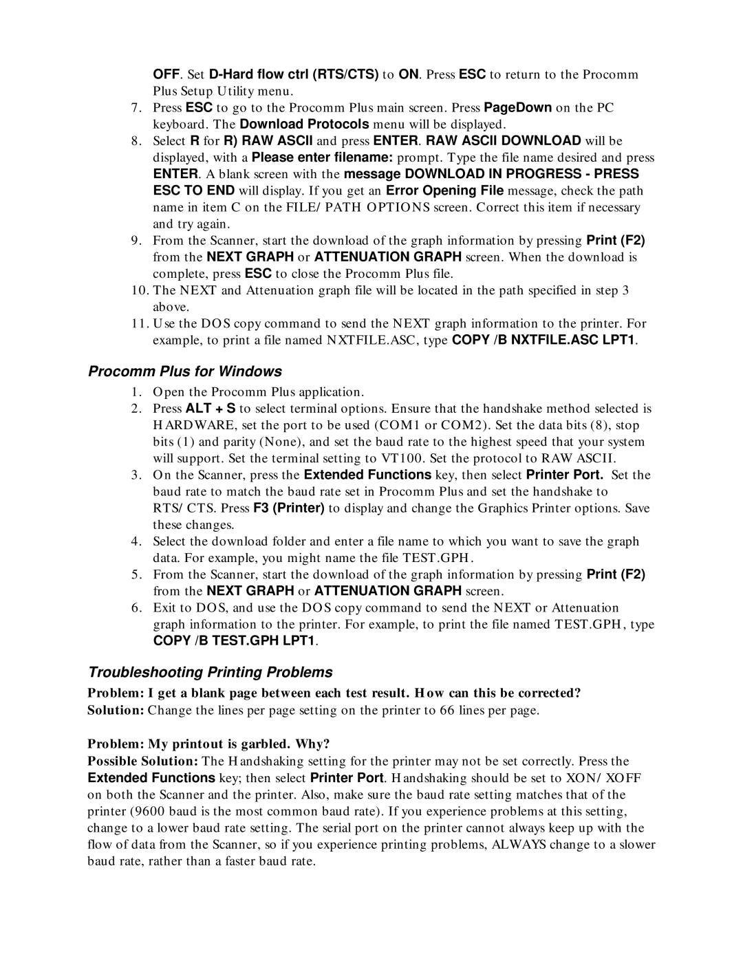 Microtest TSB-67 - 568A Annex E manual Troubleshooting Printing Problems, Problem My printout is garbled. Why? 