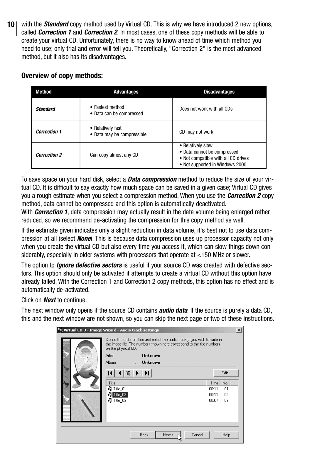 Microtest VIRTUAL CD v3 manual Overview of copy methods 