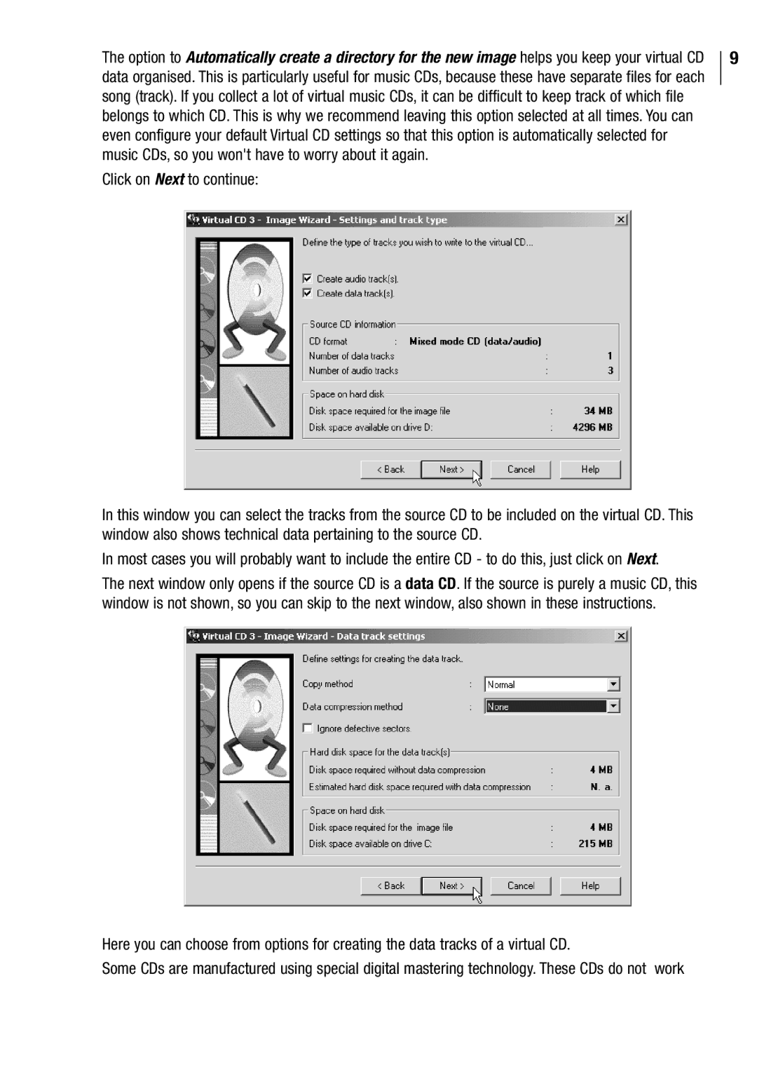 Microtest VIRTUAL CD v3 manual Click on Next to continue 