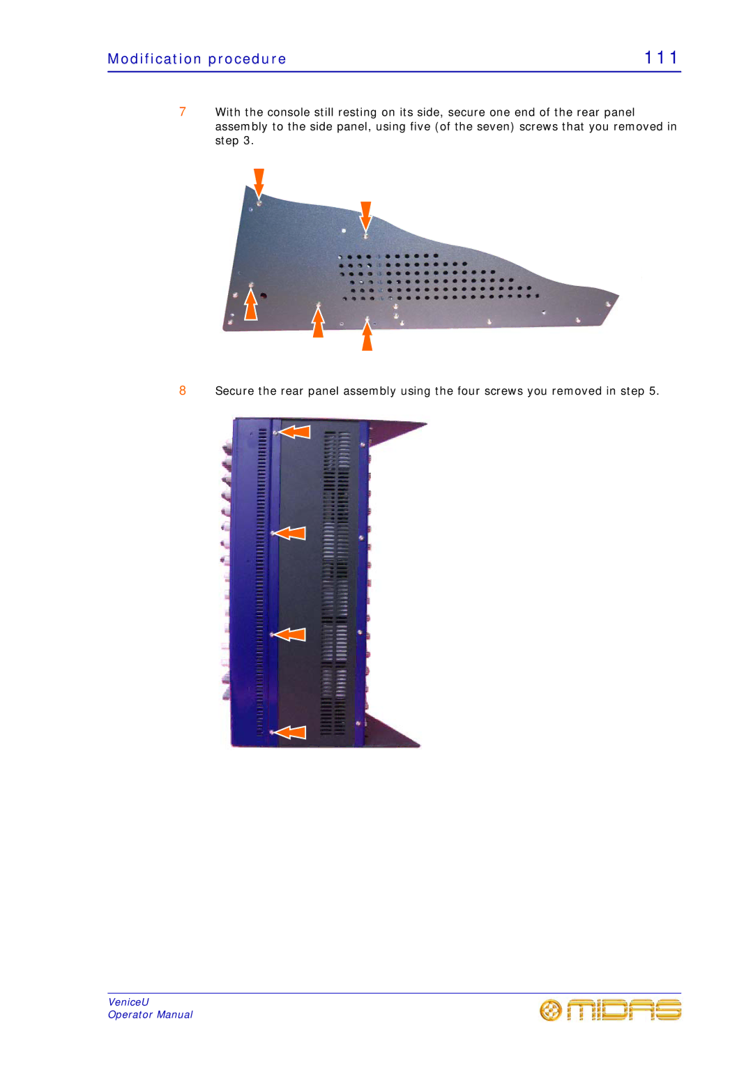 Midas Consoles U24, U32, U16 technical specifications 111 