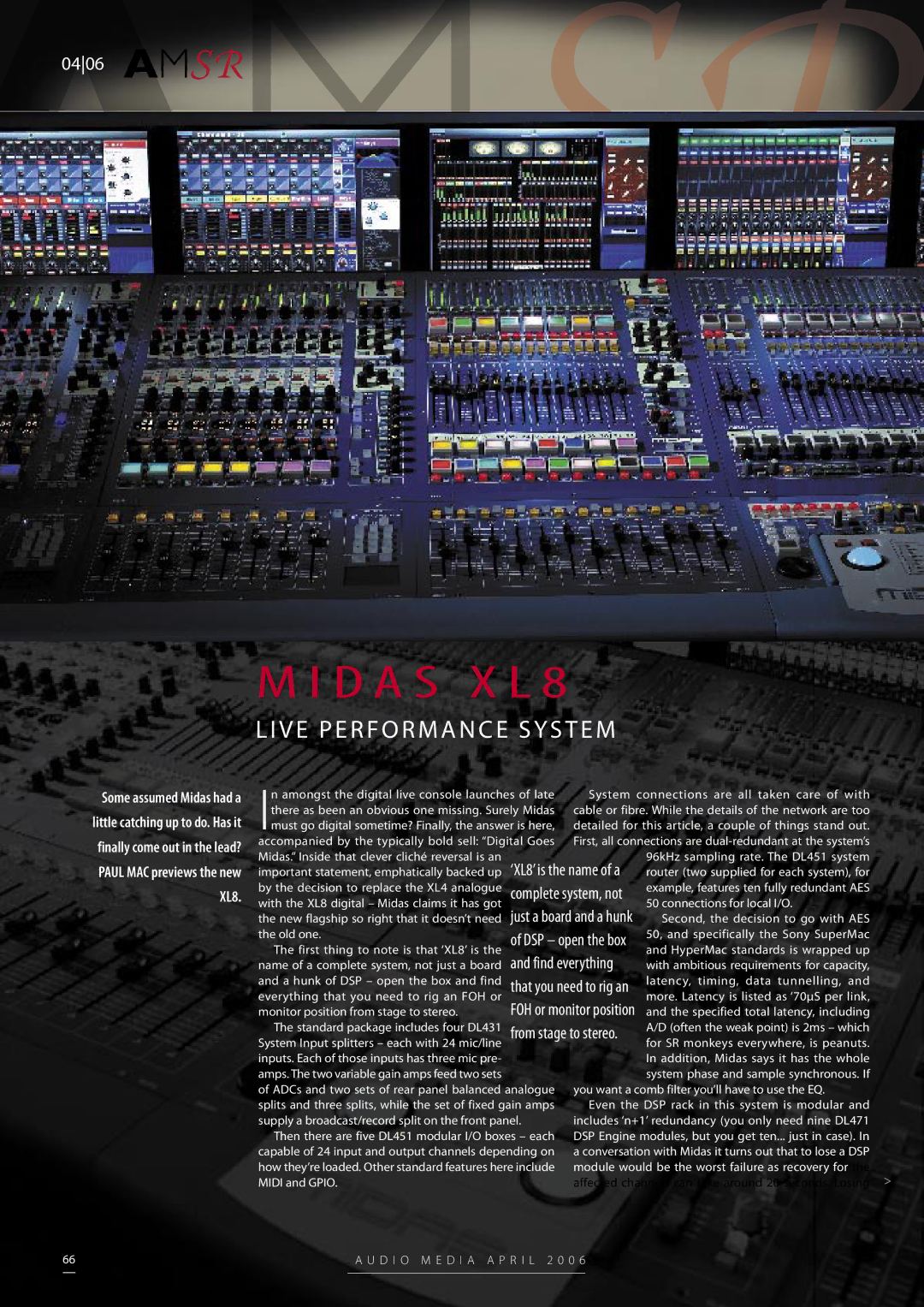 Midas Consoles XL8 manual D a S X L 