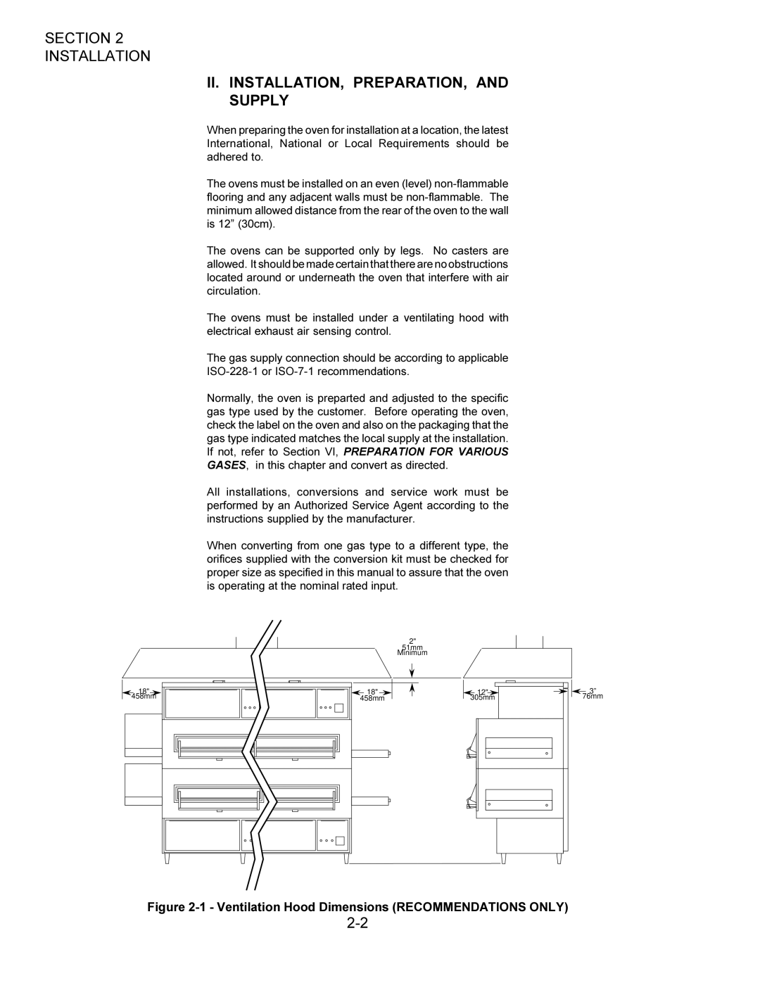 Middleby Cooking Systems Group PS360/PS360WB manual II. INSTALLATION, PREPARATION, and Supply 