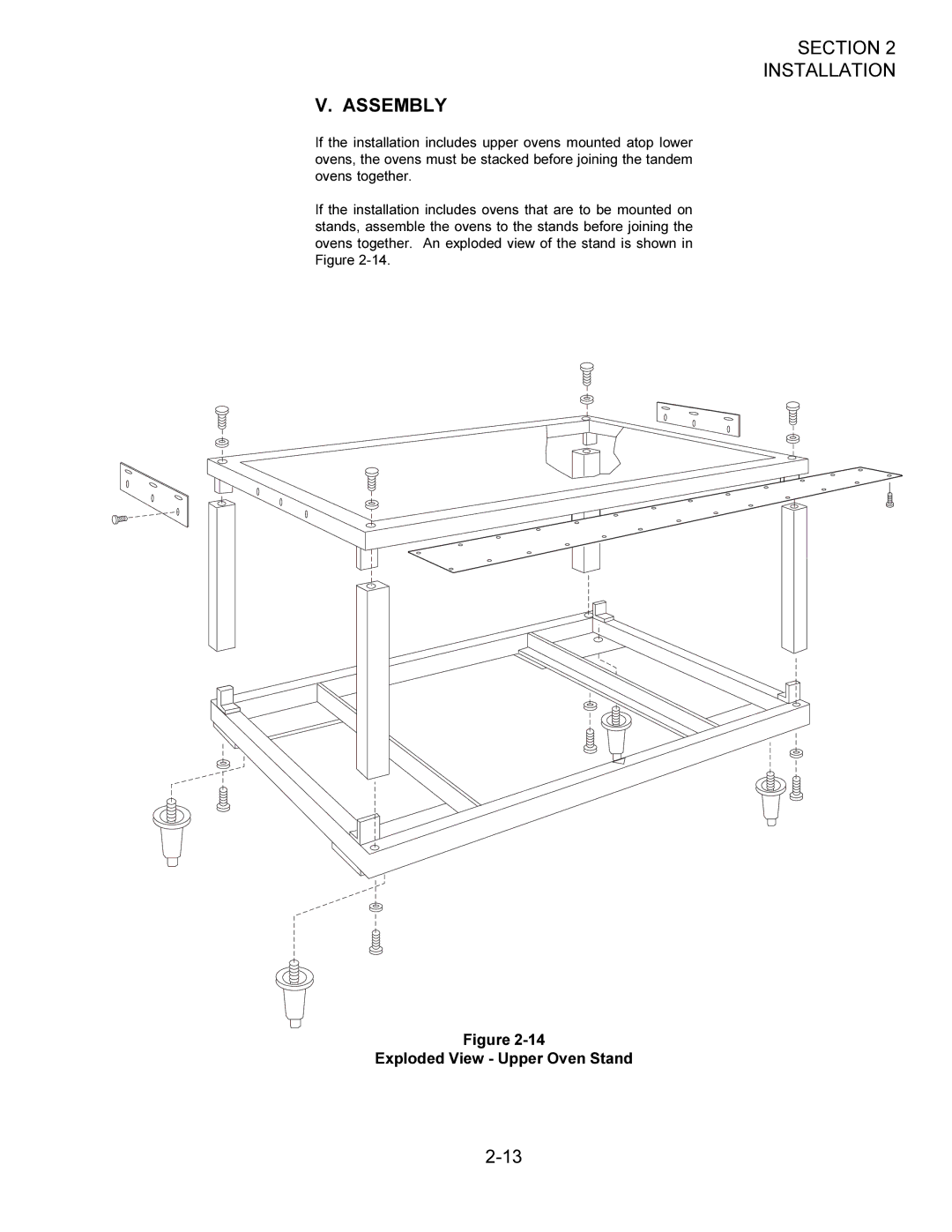 Middleby Cooking Systems Group PS360/PS360WB manual Assembly, Exploded View Upper Oven Stand 