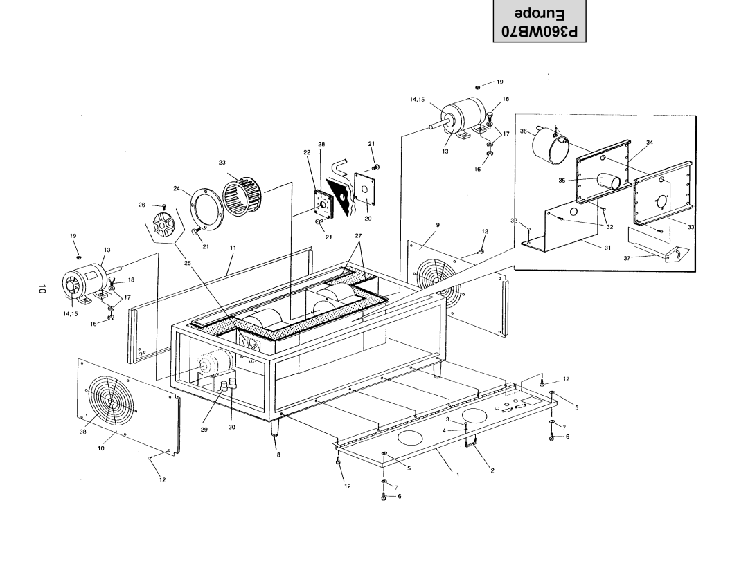 Middleby Cooking Systems Group PS360WB70-L, PS360WB70-U manual Europe P360WB70 