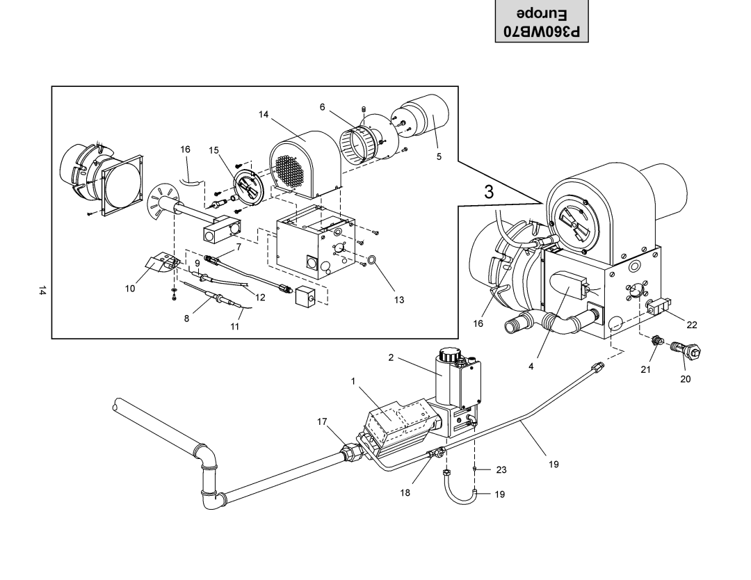 Middleby Cooking Systems Group PS360WB70-L, PS360WB70-U manual Europe P360WB70 