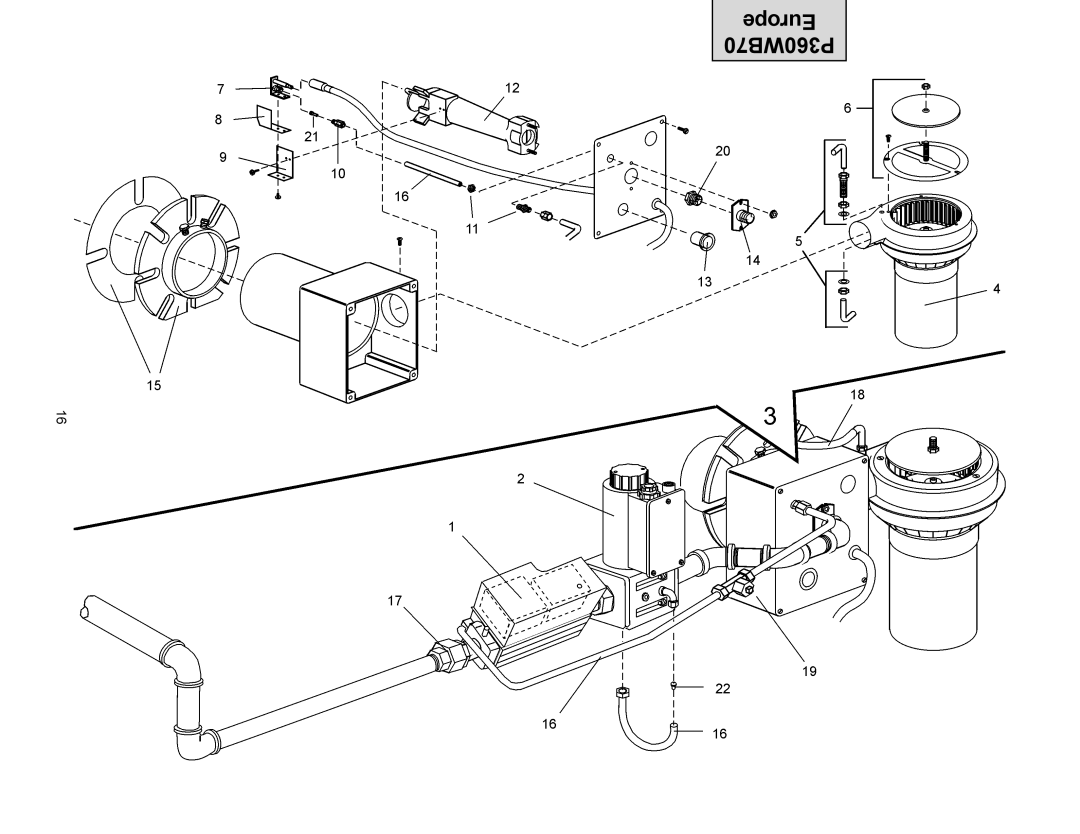 Middleby Cooking Systems Group PS360WB70-L, PS360WB70-U manual Europe P360WB70 