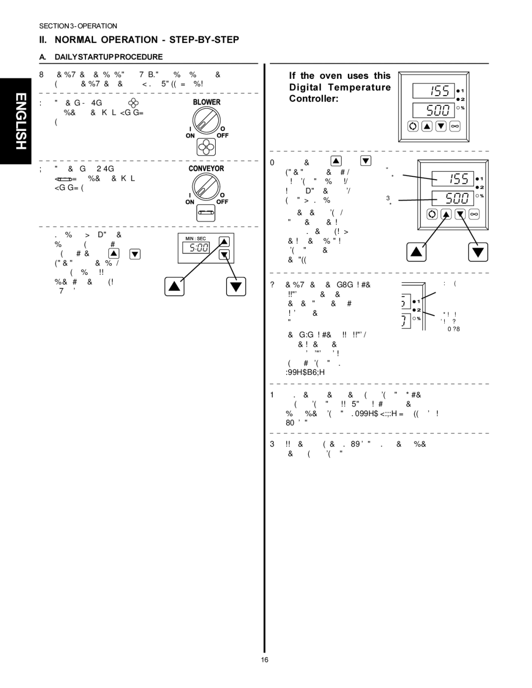 Middleby Cooking Systems Group PS536 manual II. Normal Operation STEP-BY-STEP, Turn the Blower switch to the on I position 