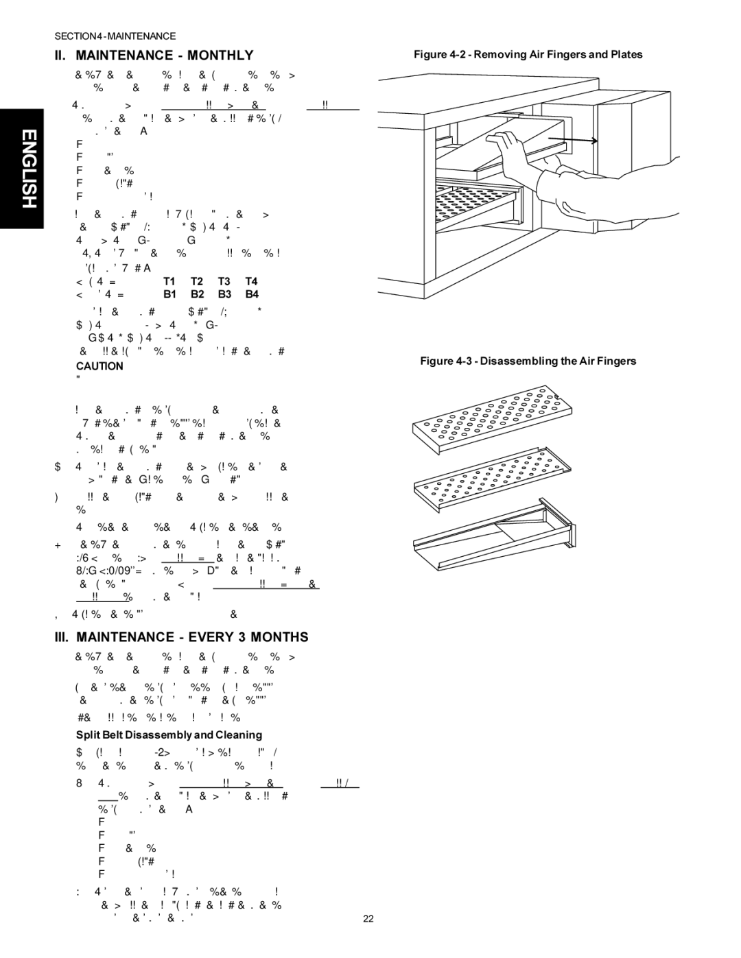 Middleby Cooking Systems Group PS536 manual II. Maintenance Monthly, III. Maintenance Every 3 Months 