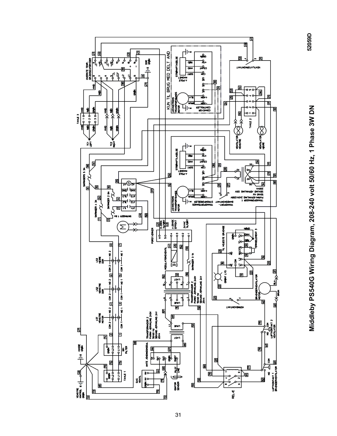 Middleby Cooking Systems Group PS540G manual 52059D 