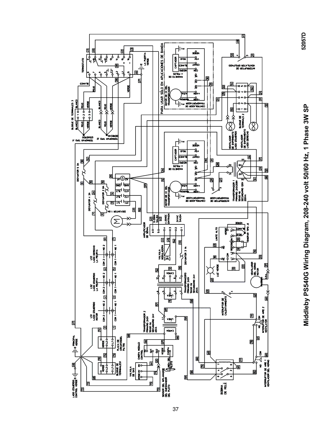 Middleby Cooking Systems Group PS540G manual 52057D 