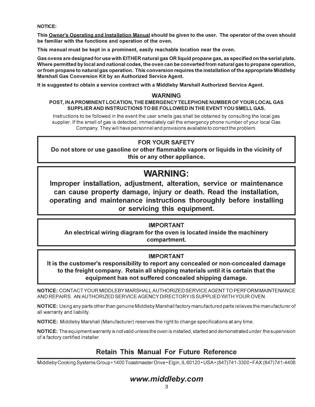 Middleby Cooking Systems Group PS770 installation manual 