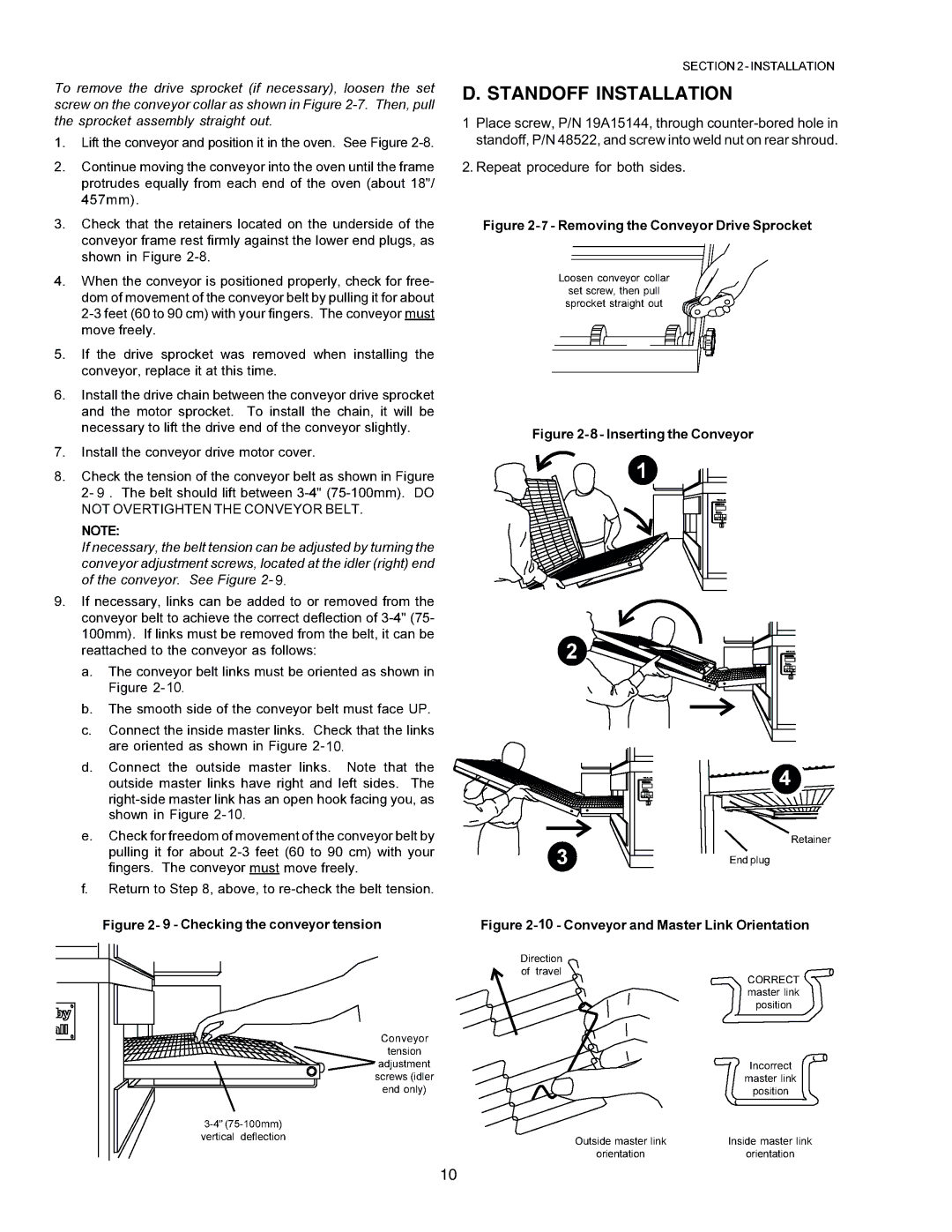 Middleby Cooking Systems Group PS870 Series manual Standoff Installation 