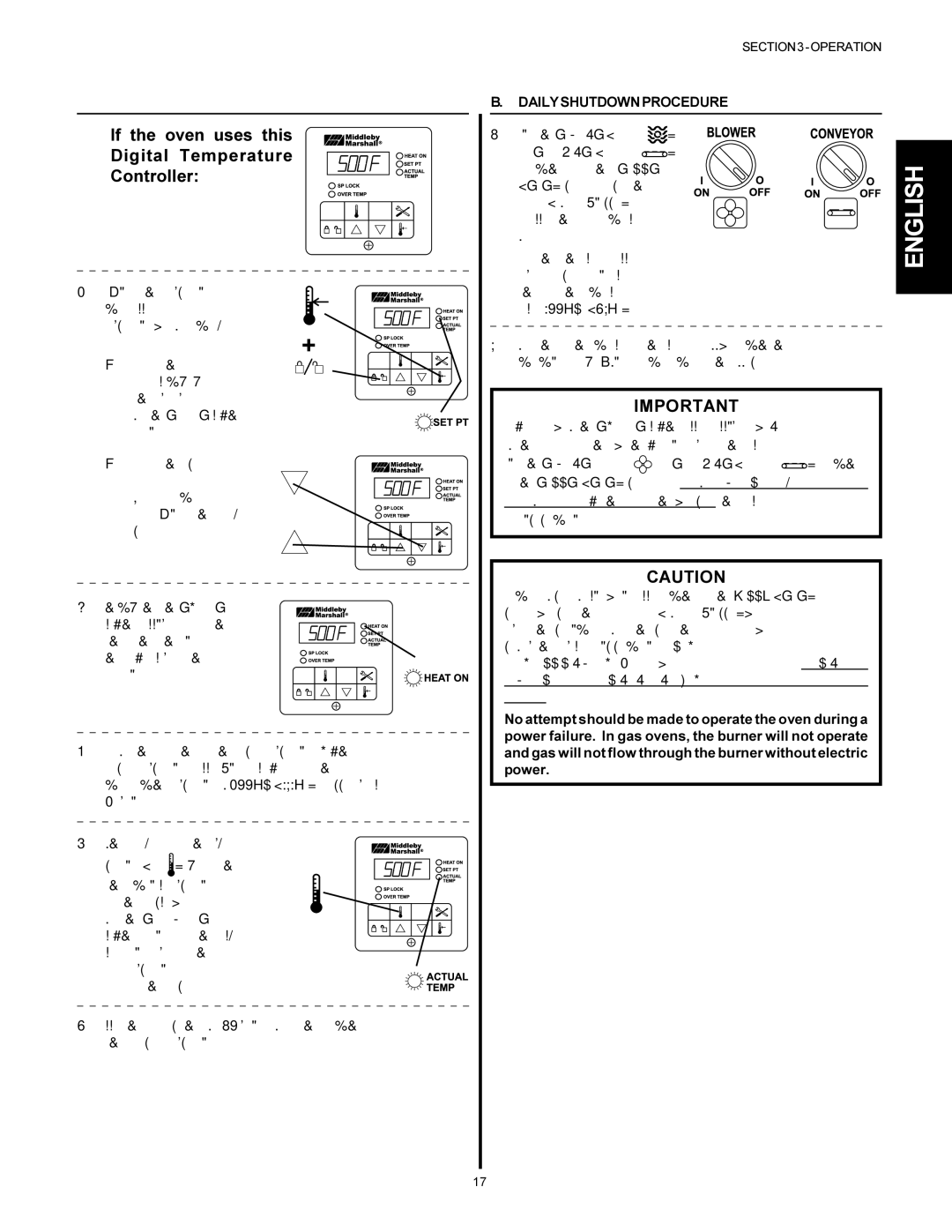 Middleby Marshall Model PS536 installation manual For, Dailyshutdownprocedure 