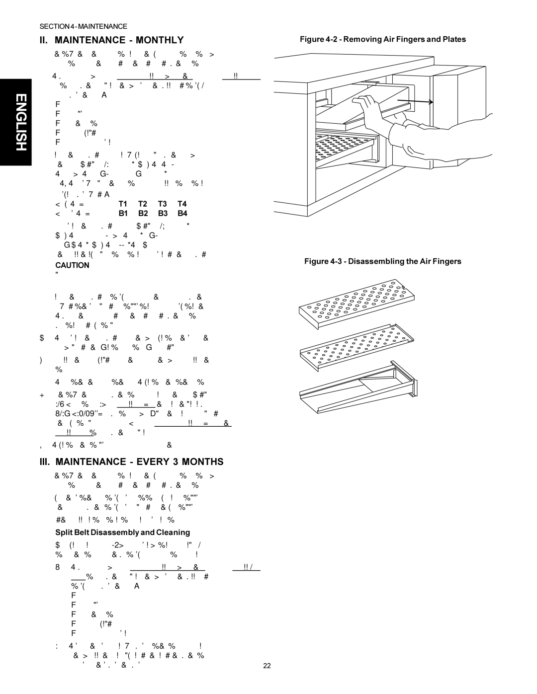 Middleby Marshall Model PS536 installation manual II. Maintenance Monthly, III. Maintenance Every 3 Months 