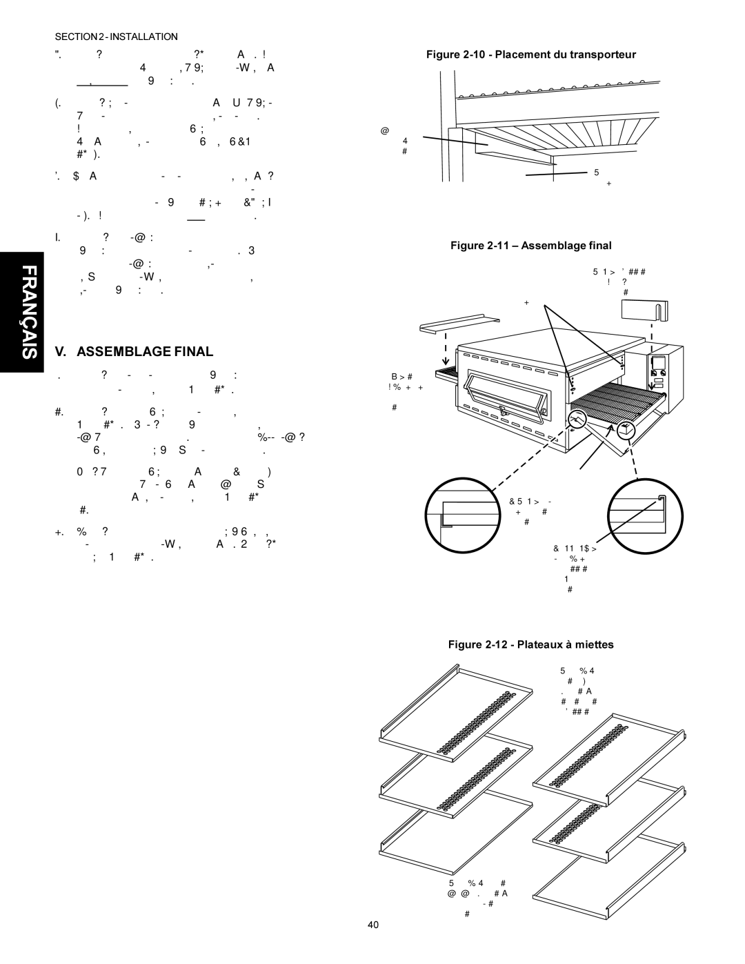 Middleby Marshall Model PS536 installation manual Assemblage Final, Placement du transporteur 