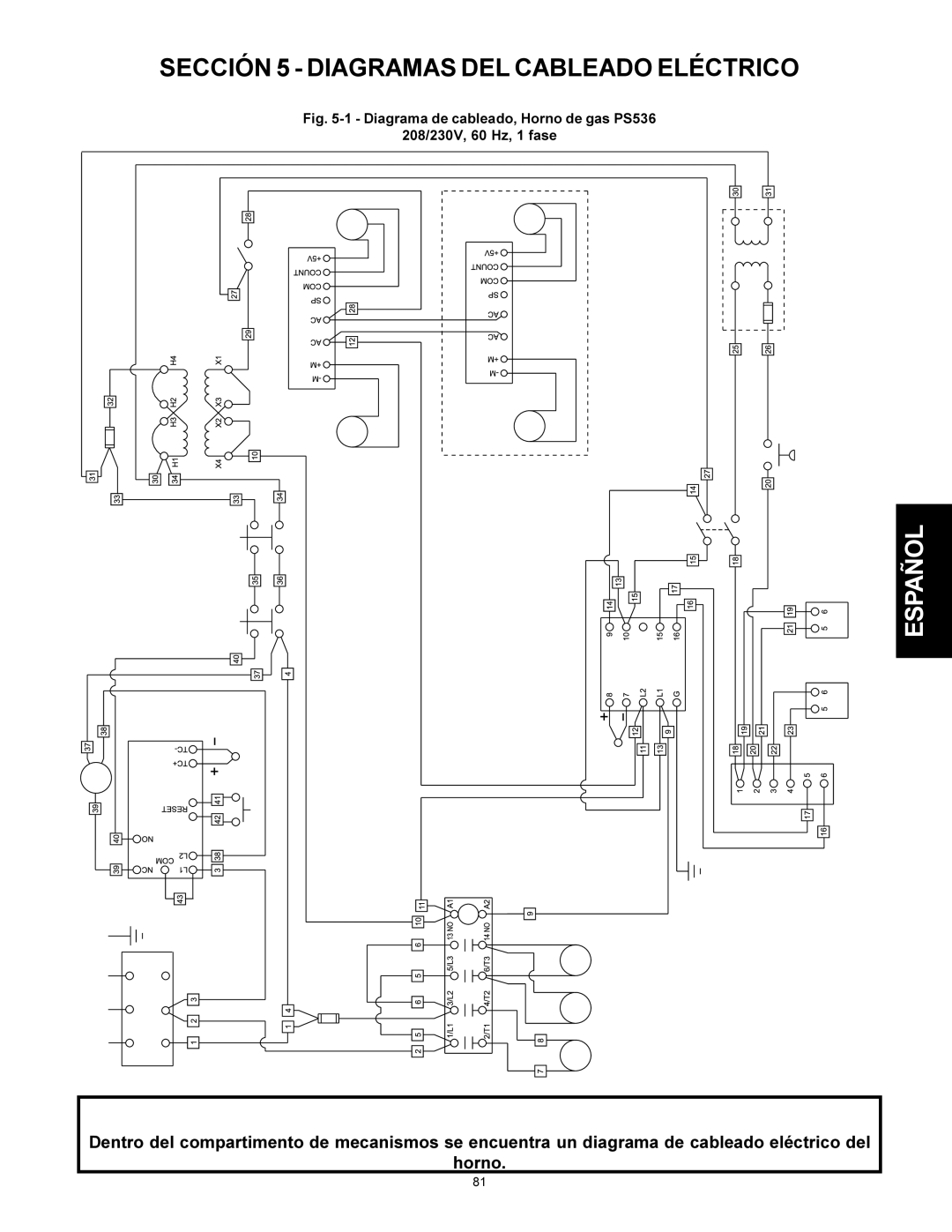 Middleby Marshall Model PS536 Sección 5 Diagramas DEL Cableado Eléctrico, Solamente Para LOS Hornos DE Banda Doble 