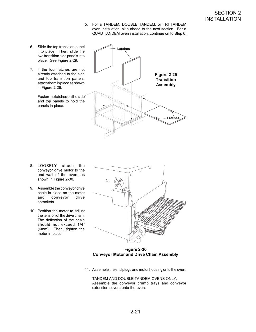 Middleby Marshall Oven owner manual Transition Assembly, Conveyor Motor and Drive Chain Assembly 