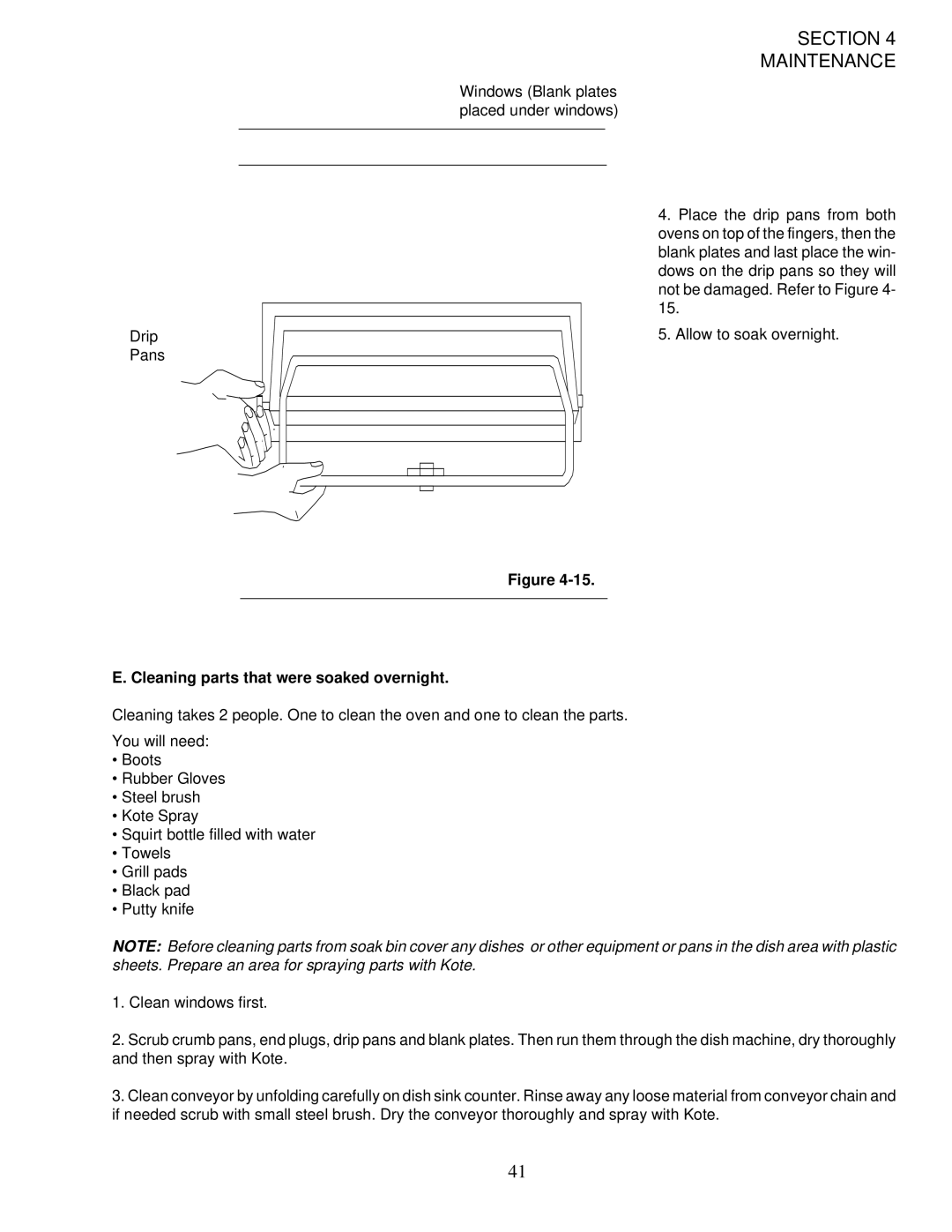 Middleby Marshall PS200-R68 installation manual Cleaning parts that were soaked overnight 