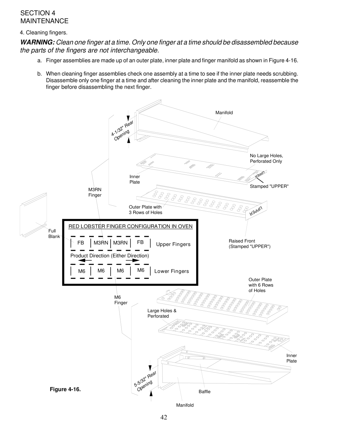 Middleby Marshall PS200-R68 installation manual RED Lobster Finger Configuration in Oven 