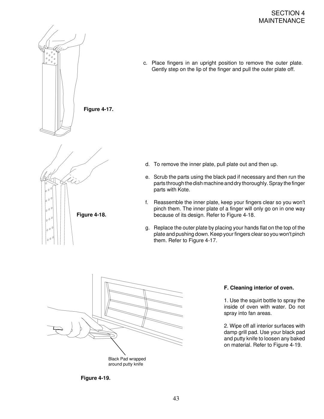 Middleby Marshall PS200-R68 installation manual Cleaning interior of oven 