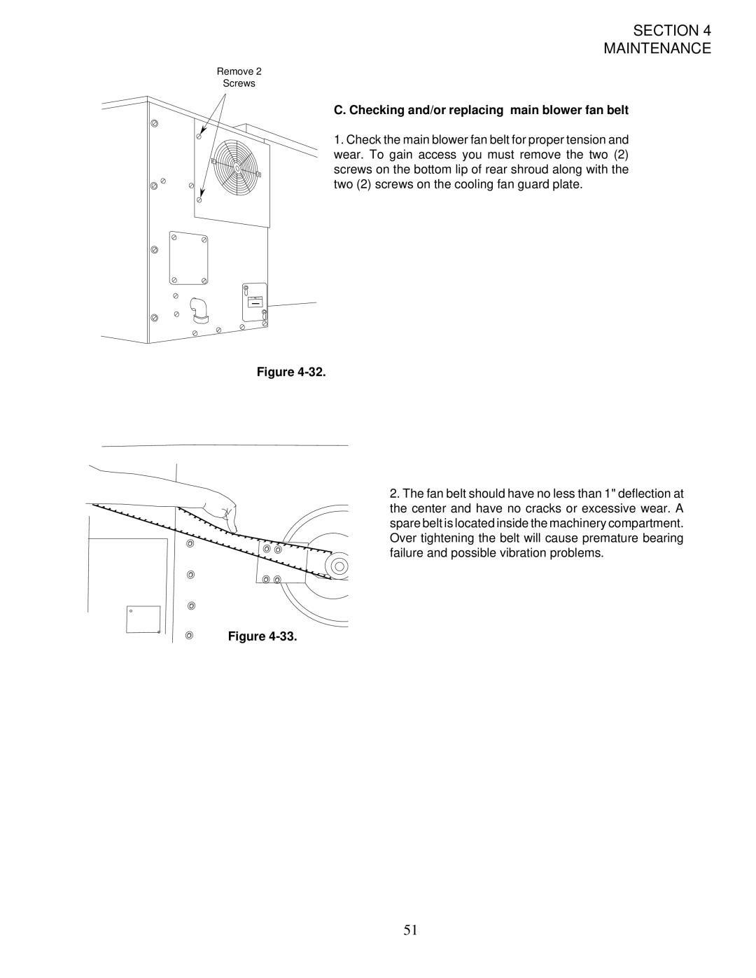 Middleby Marshall PS200-R68 installation manual Checking and/or replacing main blower fan belt 