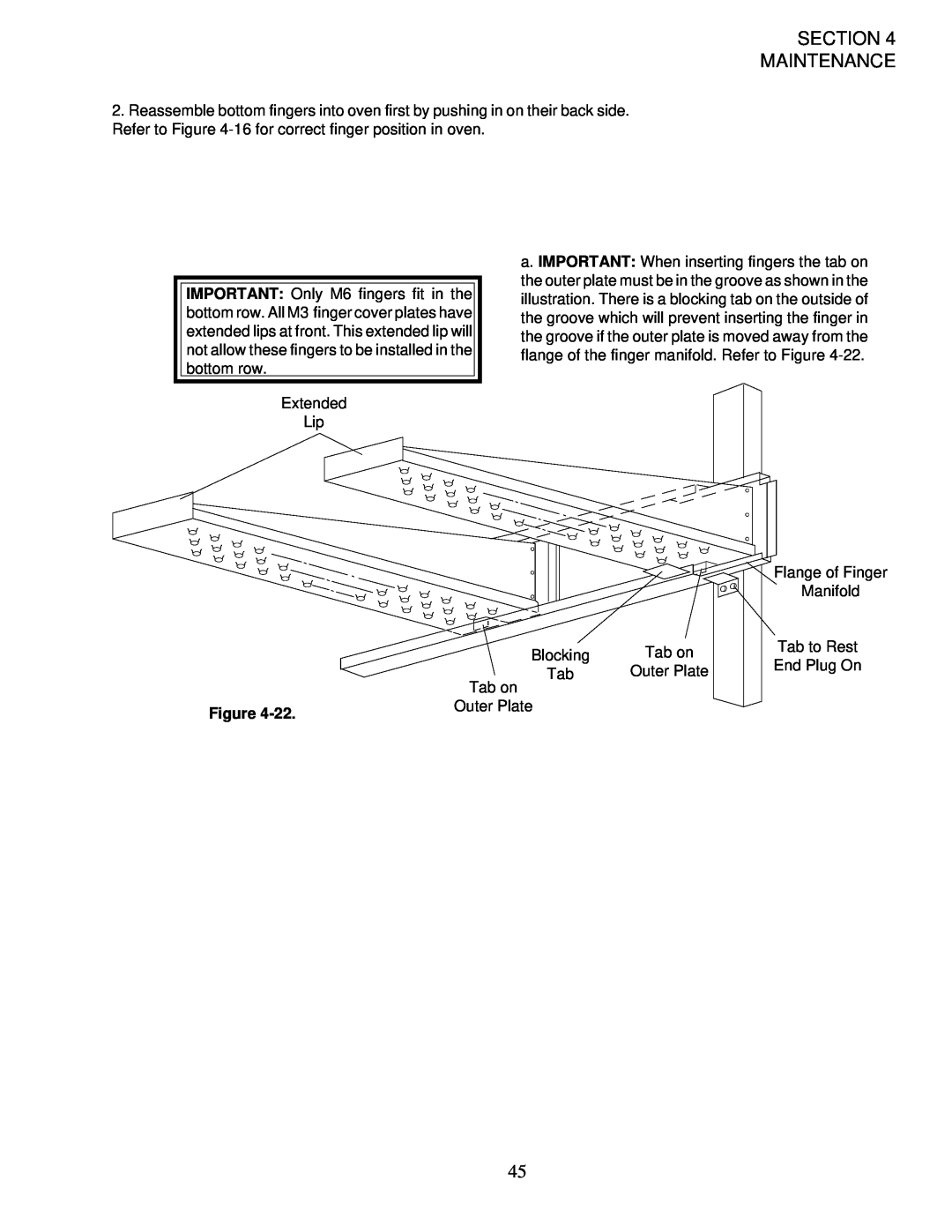 Middleby Marshall PS200-R68 installation manual Section Maintenance, Extended Lip, Figure 