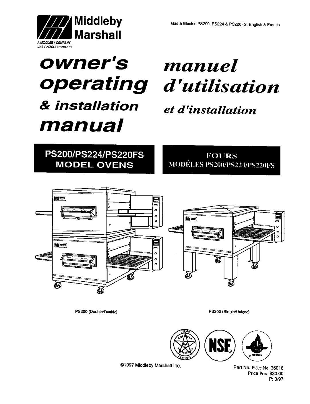 Middleby Marshall PS200 manual 