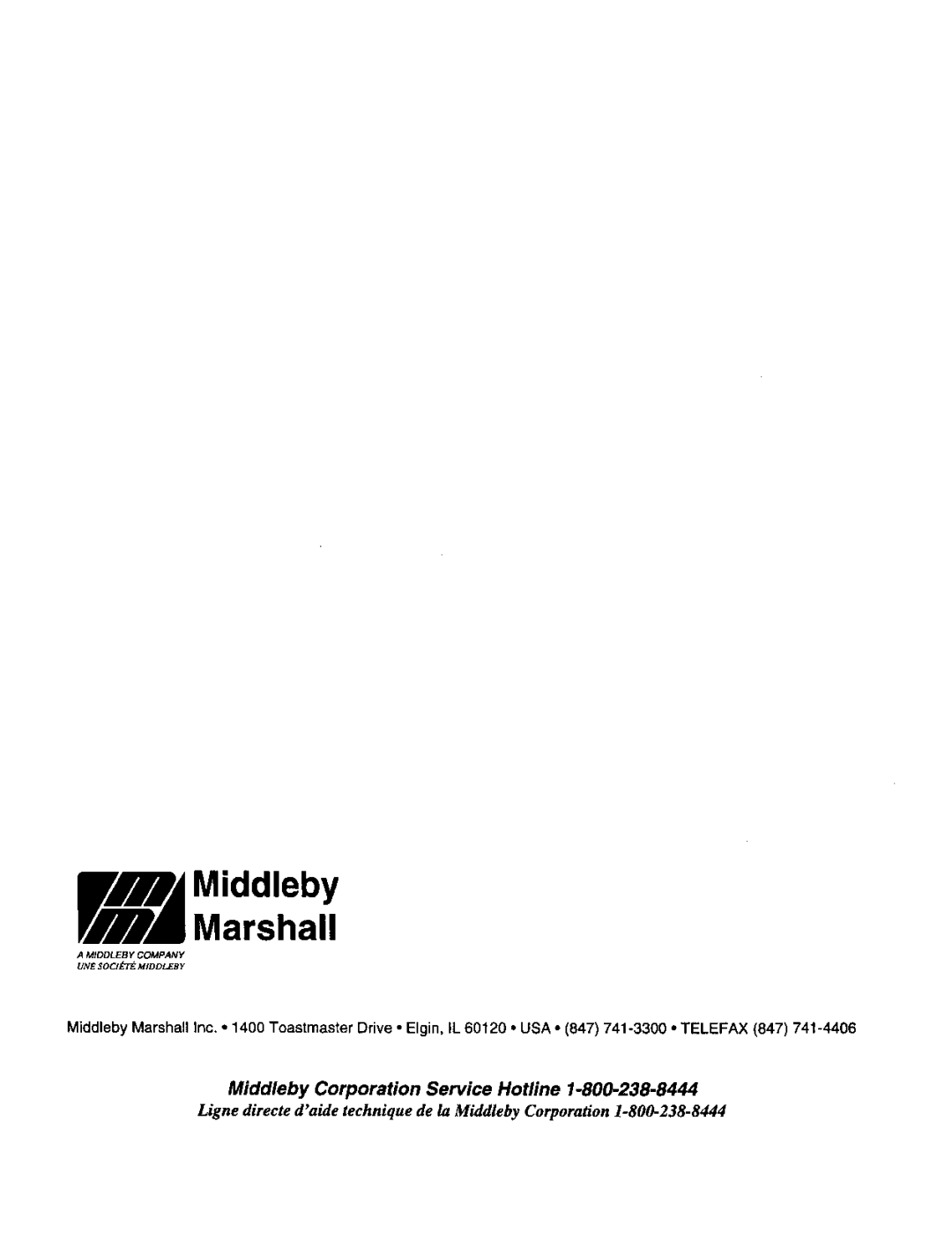 Middleby Marshall PS200 manual 