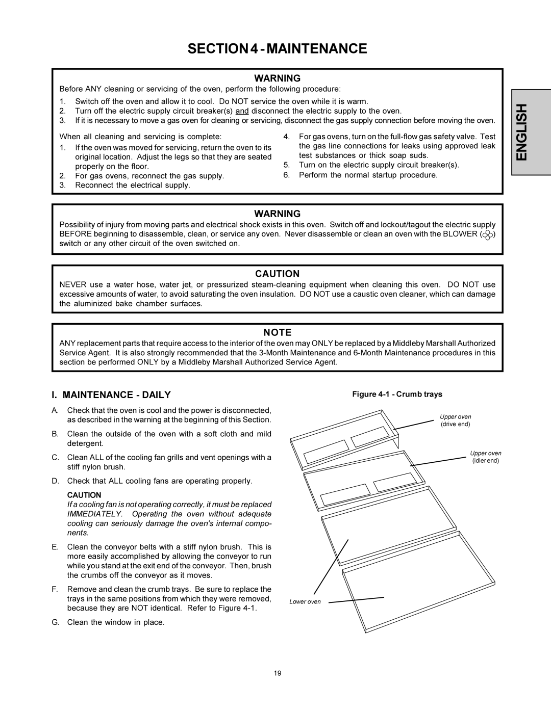 Middleby Marshall PS360-U installation manual Maintenance Daily 