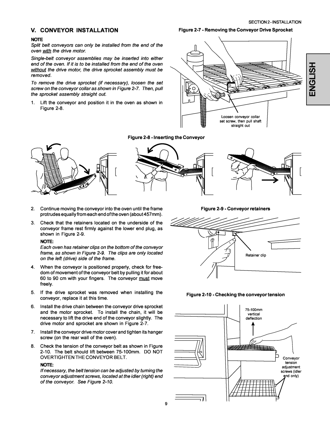 Middleby Marshall PS360-U installation manual English, V. Conveyor Installation, 7- Removing the Conveyor Drive Sprocket 
