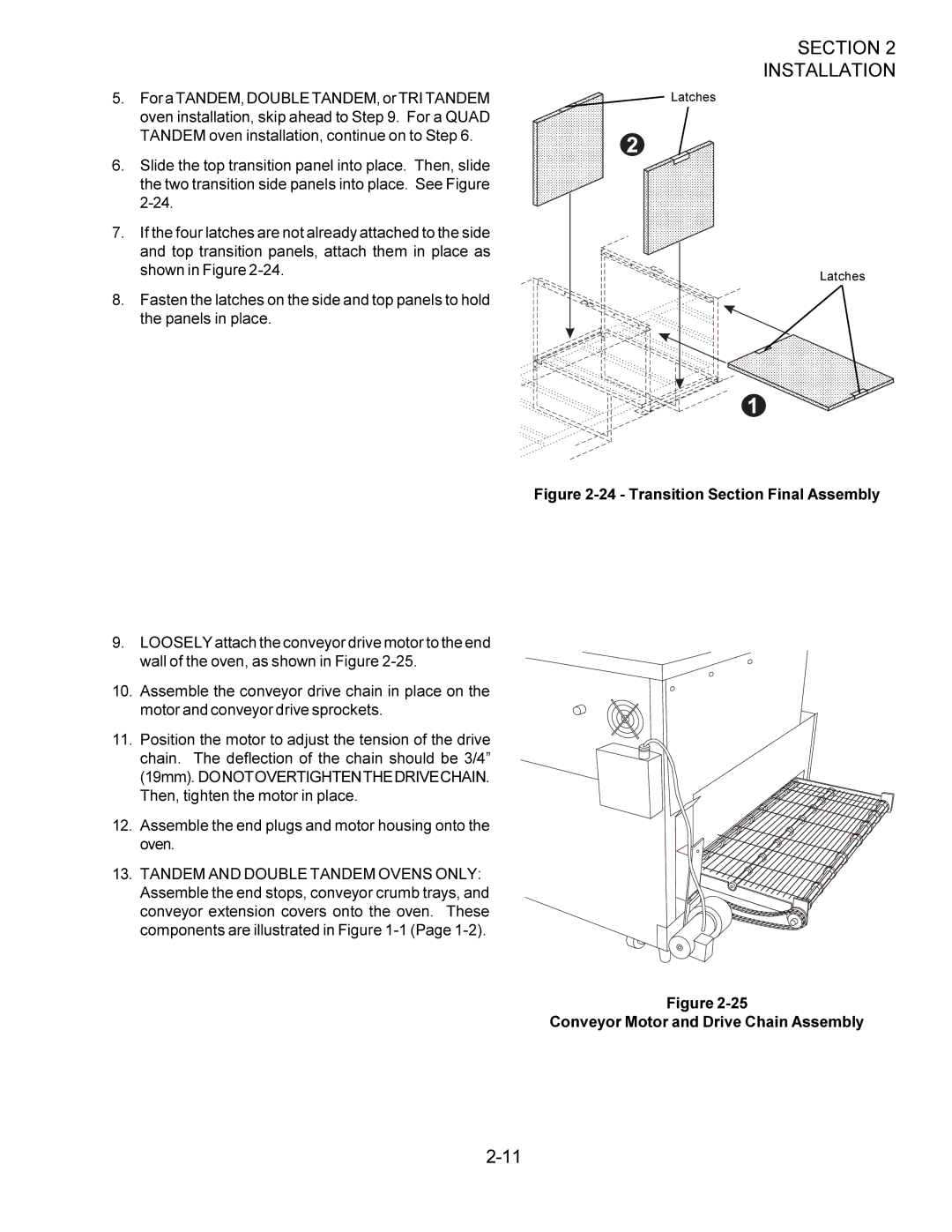 Middleby Marshall PS360WB installation manual Transition Section Final Assembly, Conveyor Motor and Drive Chain Assembly 