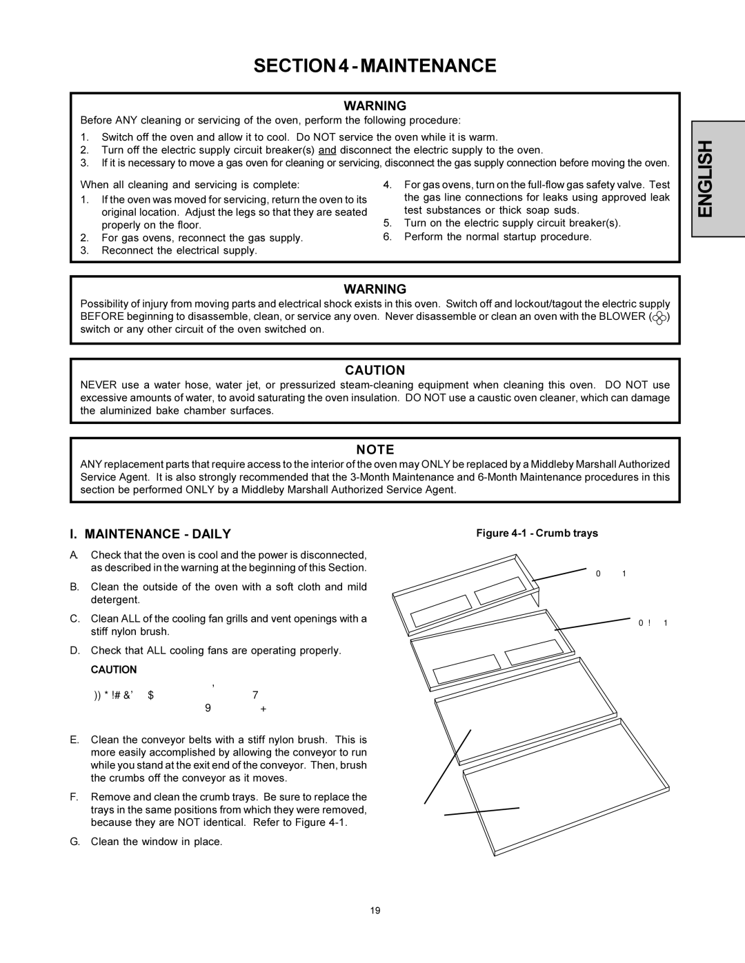 Middleby Marshall PS360-L, PS360WB-U installation manual Maintenance Daily 