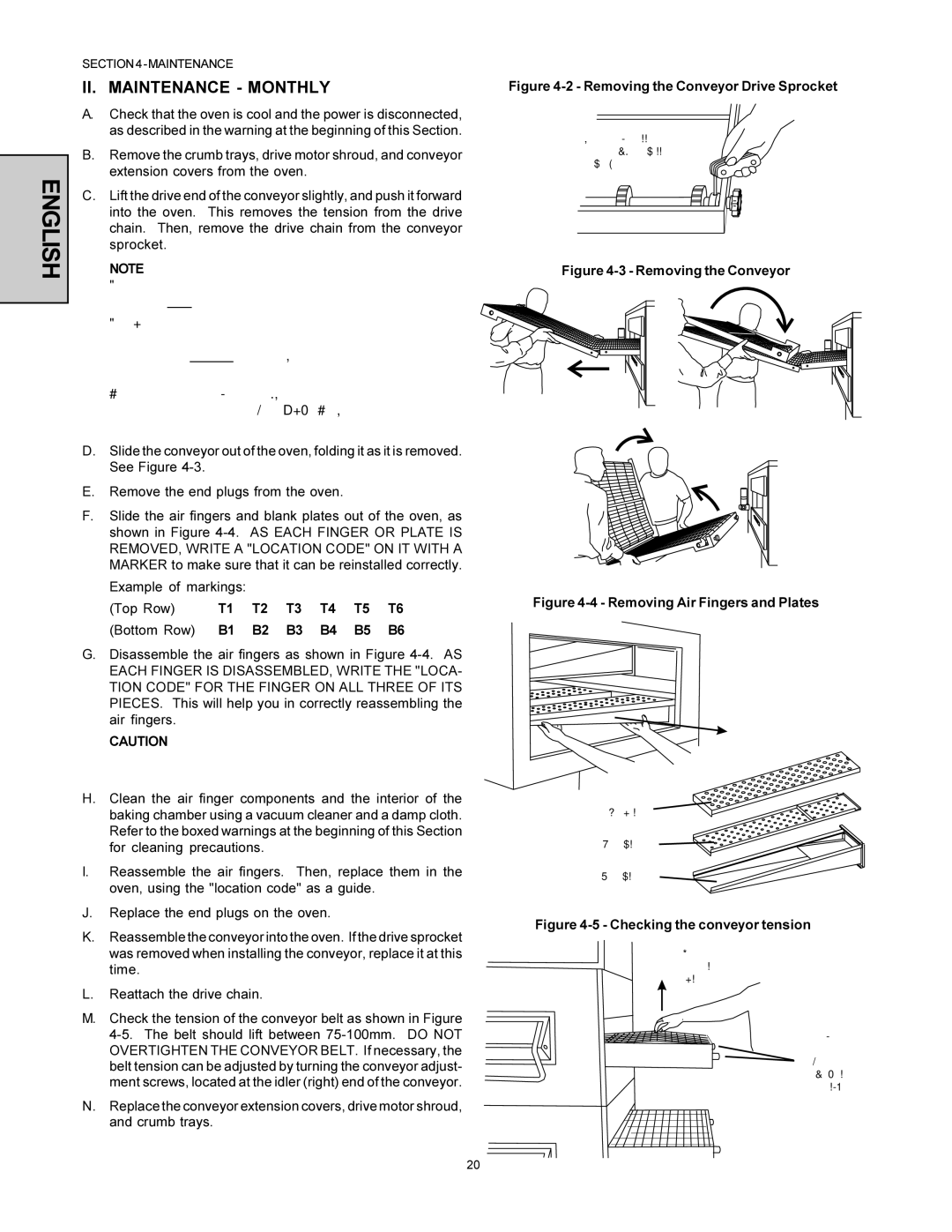 Middleby Marshall PS360WB-U, PS360-L installation manual II. Maintenance Monthly, Removing the Conveyor 