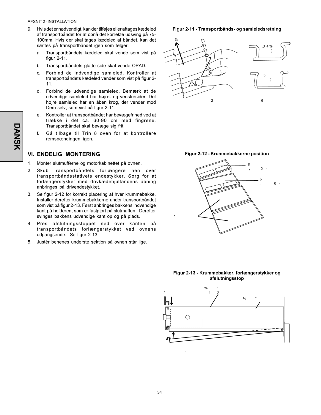 Middleby Marshall PS360WB-U, PS360-L installation manual VI. Endelig Montering, Transportbånds- og samleledsretning 