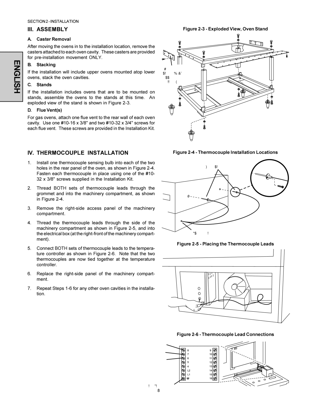 Middleby Marshall PS360WB-U, PS360-L installation manual III. Assembly, IV. Thermocouple Installation 