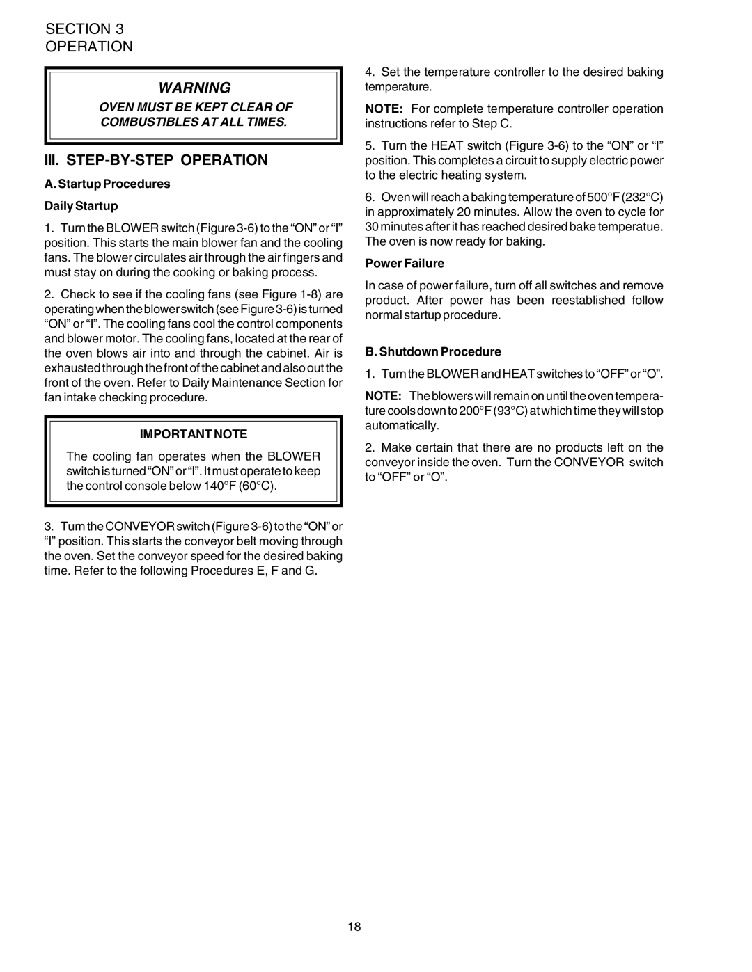 Middleby Marshall PS520 installation manual III. STEP-BY-STEP Operation, Startup Procedures Daily Startup 